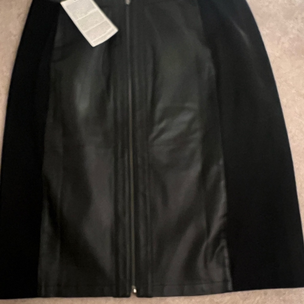 Jessica London Classic Black Leather Skirt
